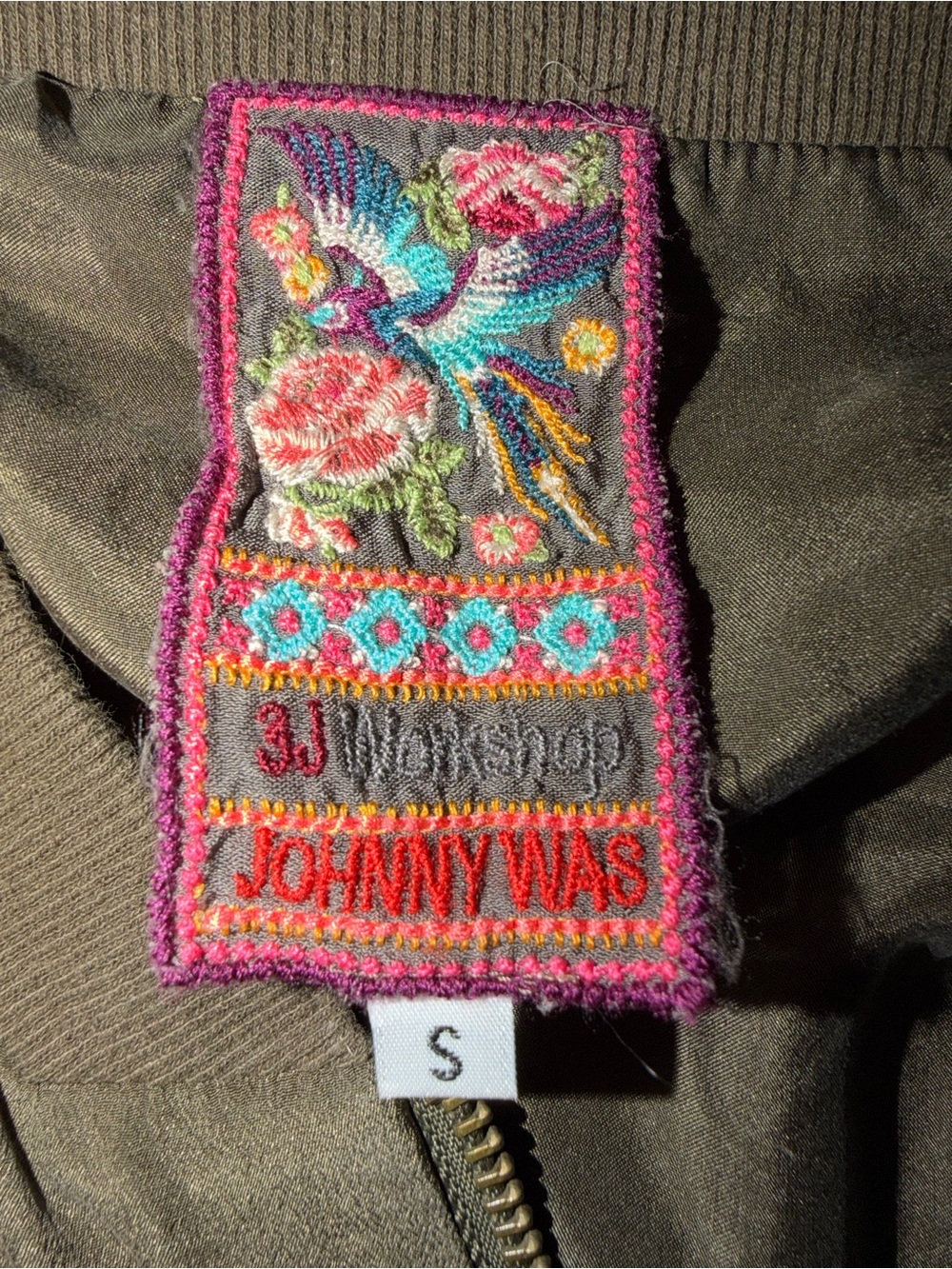Johnny Was Lucy Bomber Jacket in Army Green Size Small - Picture 5 of 6